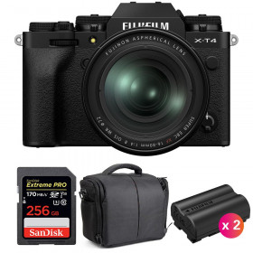 Fujifilm XT4 Noir + XF 16-80mm F4 R OIS WR + SanDisk 256GB UHS-I SDXC 170 MB/s + 2 NP-W235 + Sac - Appareil Photo Hybride-1