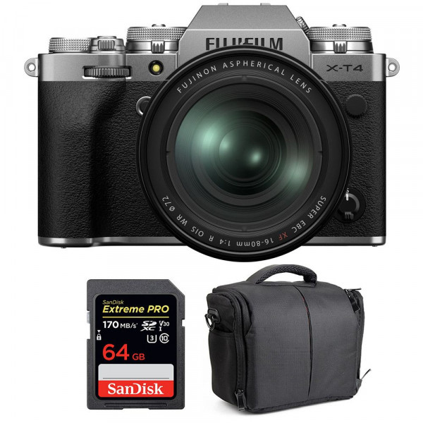 Fujifilm X-T4 Silver + XF 16-80mm f/4 R OIS WR + SanDisk 64GB UHS-I SDXC 170 MB/s + Bag-1