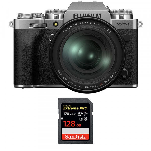 Fujifilm X-T4 Silver + XF 16-80mm f/4 R OIS WR + SanDisk 128GB UHS-I SDXC 170 MB/s-1