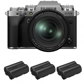 Fujifilm XT4 Silver + XF 16-80mm F4 R OIS WR + 3 Fujifilm NP-W235 - Appareil Photo Hybride-1