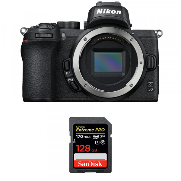 Nikon Z50 Cuerpo + SanDisk 128GB Extreme Pro UHS-I SDXC 170 MB/s - Cámara mirrorless-1