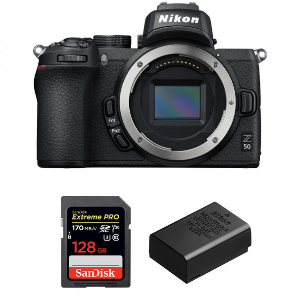 Nikon Z50 Body + SanDisk 128GB Extreme Pro UHS-I SDXC 170 MB/s + Nikon EN-EL25-1