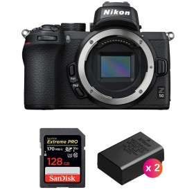 Nikon Z50 Cuerpo + SanDisk 128GB Extreme Pro UHS-I SDXC 170 MB/s + 2 Nikon EN-EL25 - Cámara mirrorless-1