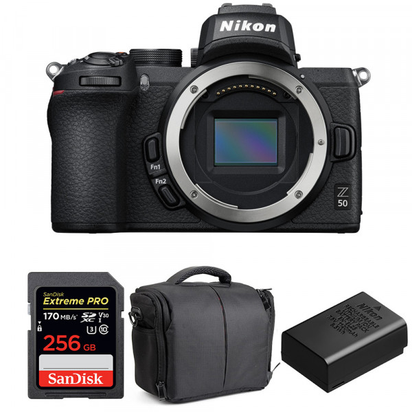 Nikon Z50 Cuerpo + SanDisk 256GB Extreme Pro UHS-I SDXC 170 MB/s + Nikon EN-EL25 + Bolsa - Cámara mirrorless-1