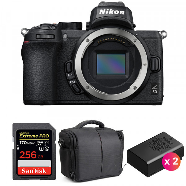 Nikon Z50 Cuerpo + SanDisk 256GB Extreme Pro UHS-I SDXC 170 MB/s + 2 Nikon EN-EL25 + Bolsa - Cámara mirrorless-1