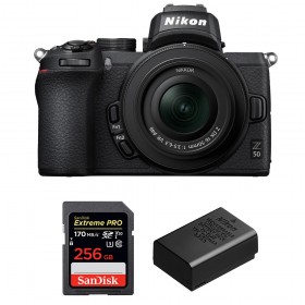 Nikon Z50 + 16-50mm f/3.5-6.3 VR + SanDisk 256GB Extreme Pro UHS-I SDXC 170 MB/s + Nikon EN-EL25-1