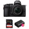 Nikon Z50 + 16-50mm f/3.5-6.3 VR + SanDisk 256GB Extreme Pro UHS-I SDXC 170 MB/s + 2 Nikon EN-EL25 - Cámara mirrorless|MCZ DIRECT