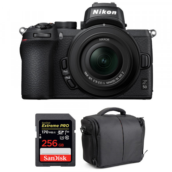 Nikon Z50 + 16-50mm f/3.5-6.3 VR + SanDisk 256GB Extreme Pro UHS-I SDXC 170 MB/s + Bag-1