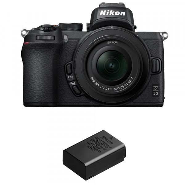 Nikon Z50 + 16-50mm f/3.5-6.3 VR + 1 Nikon EN-EL25-1
