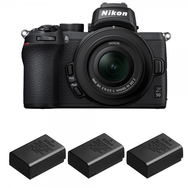 Nikon Z50 + 16-50mm f/3.5-6.3 VR + 3 Nikon EN-EL25 - Cámara mirrorless|MCZ DIRECT