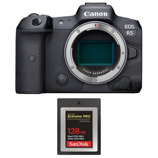 Appareil photo hybride Canon R5 Nu + SanDisk 128GB Extreme PRO CFexpress Type B-1