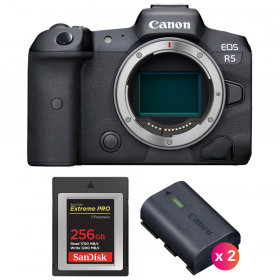 Canon R5 Nu + SanDisk 256GB Extreme PRO CFexpress Type B + 2 Canon LP-E6NH - Appareil Photo Professionnel-1