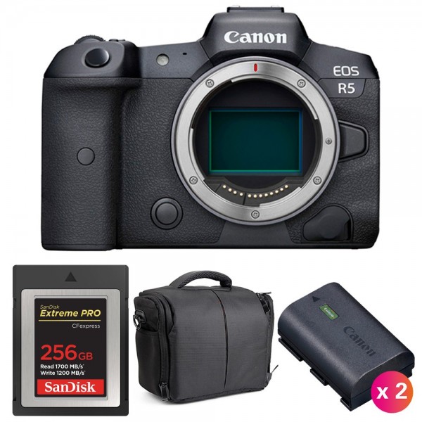 Canon R5 Nu + SanDisk 256GB Extreme PRO CFexpress Type B + 2 Canon LP-E6NH + Sac - Appareil Photo Professionnel-1