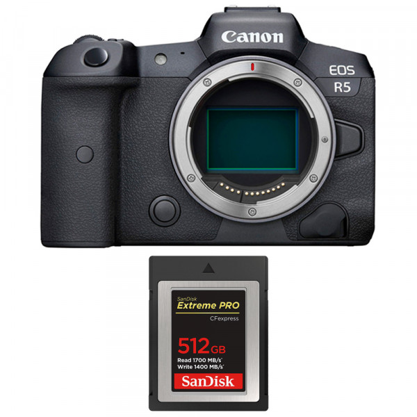 Appareil photo hybride Canon R5 Nu + SanDisk 512GB Extreme PRO CFexpress Type B-1