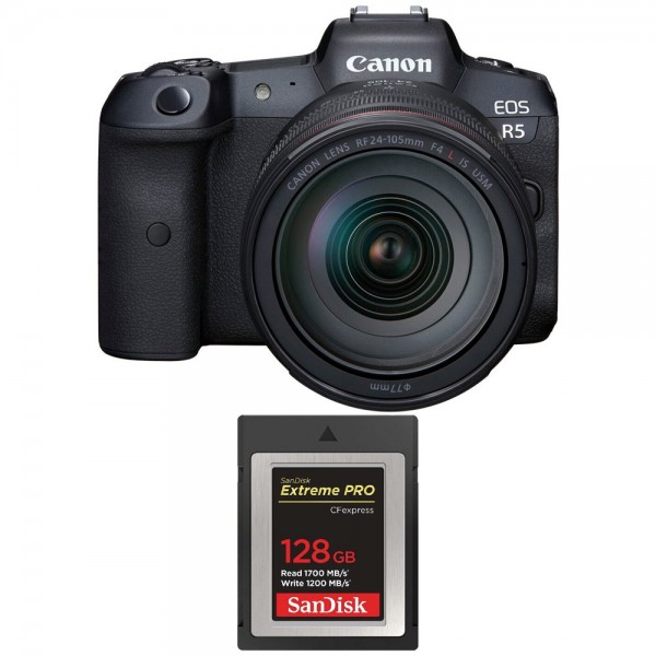 Canon R5 + RF 24-105mm F4L IS USM + SanDisk 128GB Extreme PRO CFexpress Type B - Appareil Photo Professionnel|MCZ DIRECT