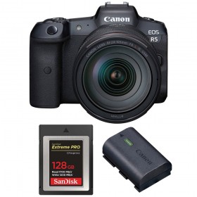 Canon EOS R5 + RF 24-105mm f/4L IS USM + SanDisk 128GB Extreme PRO CFexpress Type B + Canon LP-E6NH - Accesorio incluido