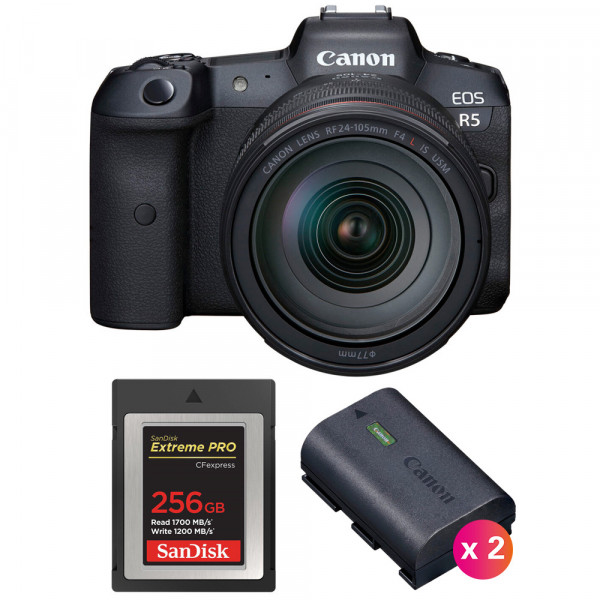 Canon EOS R5 + RF 24-105mm f/4L IS USM + SanDisk 256GB Extreme PRO CFexpress Type B + 2 Canon LP-E6NH-1