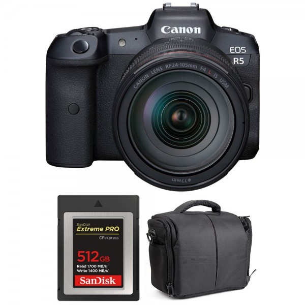 Canon R5 + RF 24-105mm F4L IS USM + SanDisk 512GB Extreme PRO CFexpress Type B + Sac - Appareil Photo Professionnel-1