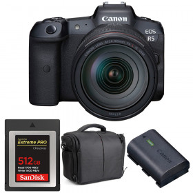 Cámara mirrorless Canon R5 + RF 24-105mm f/4L IS USM + SanDisk 512GB Extreme PRO CFexpress Type B + LP-E6NH + Bolsa-1