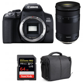 Appareil photo Reflex Canon 850D + Tamron 18-400mm F3.5-6.3 Di II VC HLD + SanDisk 64GB UHS-I SDXC 170 MB/s + Sac-1