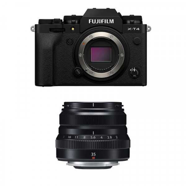 Appareil photo hybride Fujifilm XT4 Noir + XF 35mm F2 R WR Noir-1