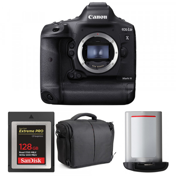 Canon 1DX Mark III + SanDisk 128GB Extreme PRO CFexpress Type B + Canon LP-E19 + Bolsa - Cámara reflex-1