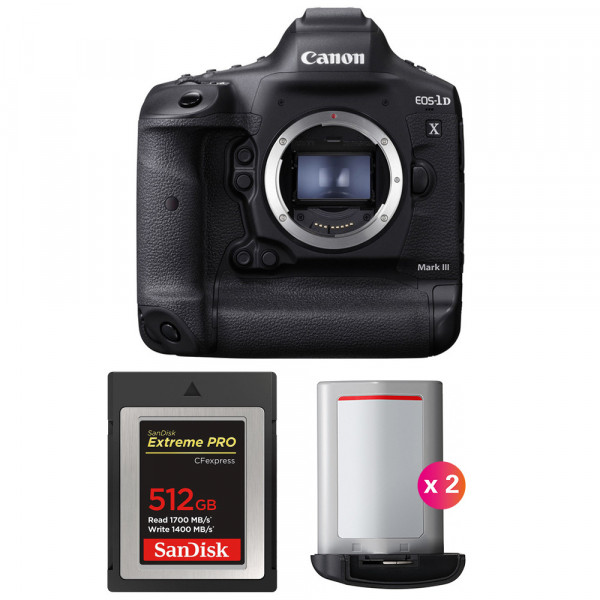 Canon 1DX Mark III + SanDisk 512GB Extreme PRO CFexpress Type B + 2 Canon LP-E19 - Cámara reflex-1