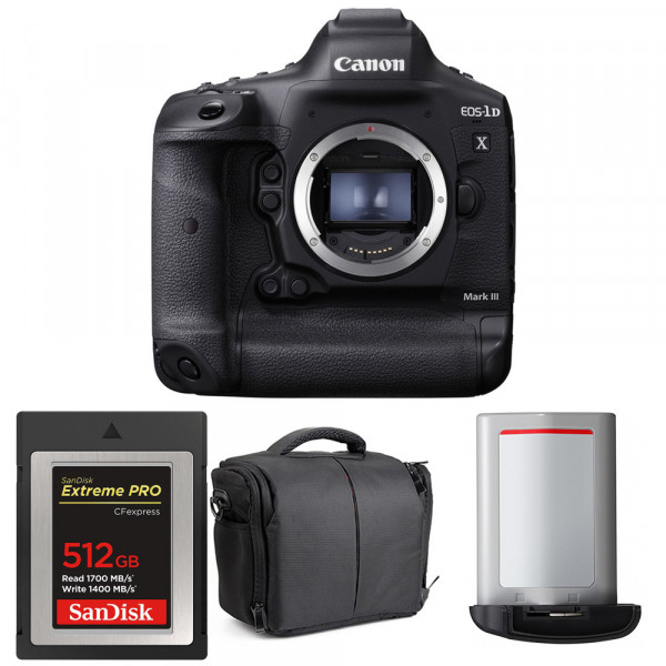 Canon 1DX Mark III + SanDisk 512GB Extreme PRO CFexpress Type B + Canon LP-E19 + Bolsa - Cámara reflex-1