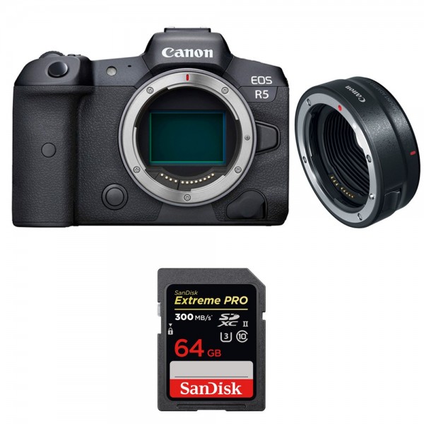 Canon R5 + EF-EOS R + SanDisk 64GB Extreme PRO UHS-II SDXC 300 MB/s - Appareil Photo Professionnel-1