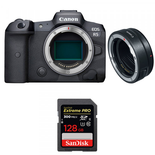 Canon EOS R5 + EF-EOS R + SanDisk 128GB Extreme PRO UHS-II SDXC 300 MB/s-1