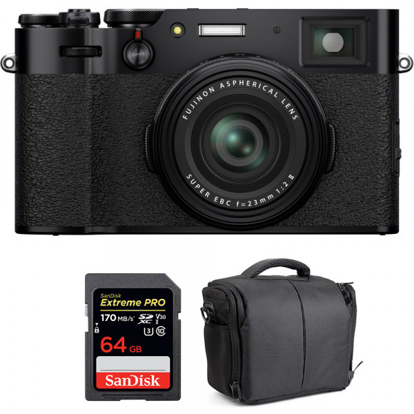 Fujifilm X100V Black + SanDisk 64GB Extreme Pro UHS-I SDXC 170 MB/s + Bag-1