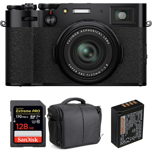Fujifilm X100V Black + SanDisk 128GB Extreme Pro UHS-I SDXC 170 MB/s + Fujifilm NP-W126S + Bag-1