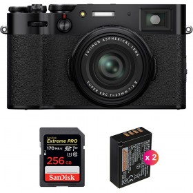 Cámara mirrorless Fujifilm X100V Negro + SanDisk 256GB Extreme Pro UHS-I SDXC 170 MB/s + 2 Fujifilm NP-W126S-1