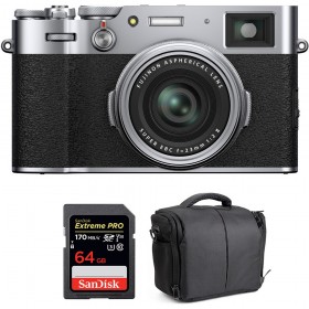 Cámara mirrorless Fujifilm X100V Silver + SanDisk 64GB Extreme Pro UHS-I SDXC 170 MB/s + 2 Fujifilm NP-W126S-1