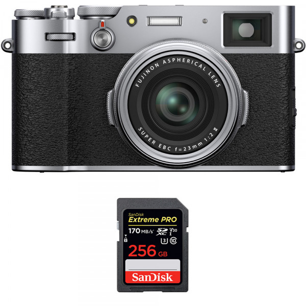Cámara mirrorless Fujifilm X100V Silver + SanDisk 256GB Extreme Pro UHS-I SDXC 170 MB/s-1