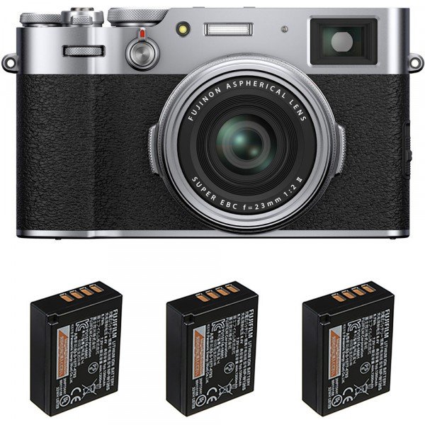 Cámara mirrorless Fujifilm X100V Silver + 3 Fujifilm NP-W126S-1