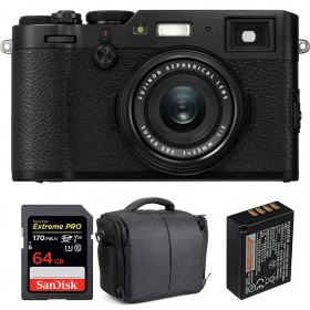 Cámara mirrorless Fujifilm X100F Negro + SanDisk 64GB Extreme Pro UHS-I SDXC 170 MB/s + Fujifilm NP-W126S + Bolsa-1