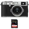 Fujifilm X100F Silver + SanDisk 64GB Extreme Pro UHS-I SDXC 170 MB/s - Appareil Compact Expert|MCZ DIRECT