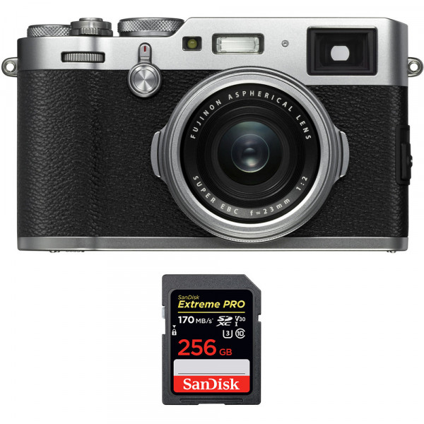 Appareil photo Compact Fujifilm X100F Silver + SanDisk 256GB Extreme Pro UHS-I SDXC 170 MB/s-1