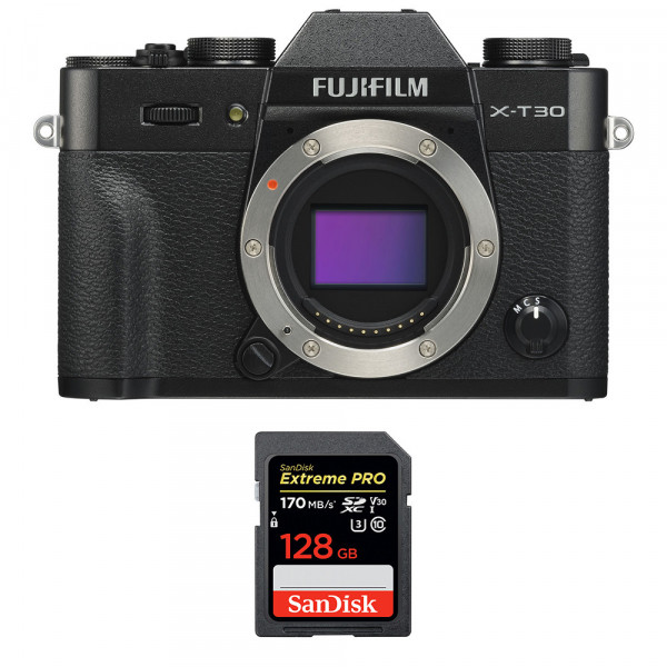 Cámara mirrorless Fujifilm XT30 Negro + SanDisk 128GB Extreme Pro UHS-I SDXC 170 MB/s-1