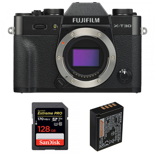 Fujifilm X-T30 Black + SanDisk 128GB Extreme Pro UHS-I SDXC 170 MB/s + Fujifilm NP-W126S-1