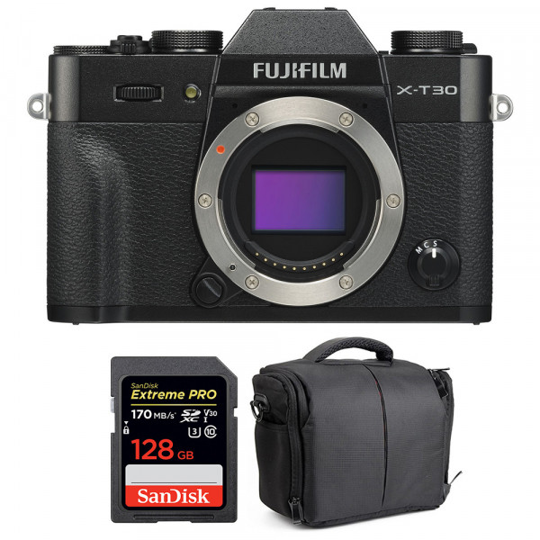 Cámara mirrorless Fujifilm XT30 Negro + SanDisk 128GB Extreme Pro UHS-I SDXC 170 MB/s + Bolsa-1