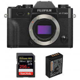 Appareil photo hybride Fujifilm XT30 Noir + SanDisk 256GB Extreme Pro UHS-I SDXC 170 MB/s + Fujifilm NP-W126S-1