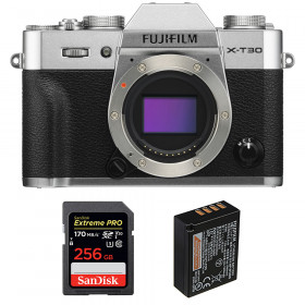 Appareil photo hybride Fujifilm XT30 Silver + SanDisk 256GB Extreme Pro UHS-I SDXC 170 MB/s + Fujifilm NP-W126S-1