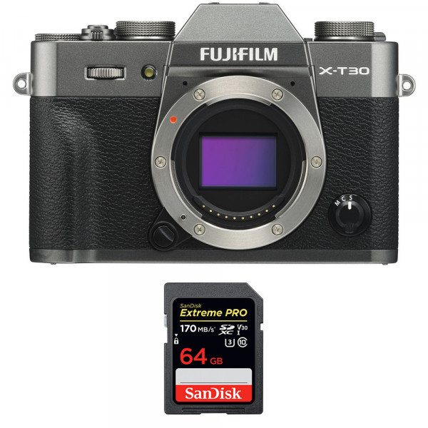 Fujifilm X-T30 Charcoal + SanDisk 64GB Extreme Pro UHS-I SDXC 170 MB/s-1