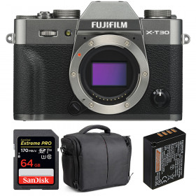 Fujifilm X-T30 Charcoal + SanDisk 64GB Extreme Pro UHS-I SDXC 170 MB/s + Fujifilm NP-W126S + Bag-1