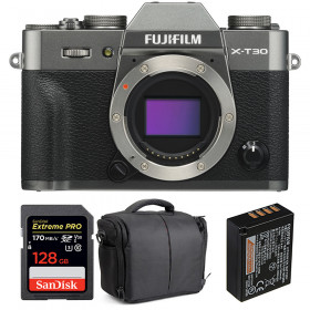 Cámara mirrorless Fujifilm XT30 Charcoal + SanDisk 128GB Extreme Pro UHS-I SDXC 170 MB/s + Fujifilm NP-W126S + Bolsa-1
