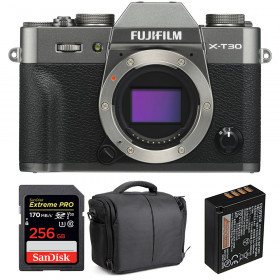 Appareil photo hybride Fujifilm XT30 Charcoal + SanDisk 256GB Extreme Pro UHS-I SDXC 170 MB/s + Fujifilm NP-W126S + Sac-1