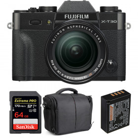 Cámara mirrorless Fujifilm XT30 + XF 18-55mm f/2.8-4 R LM OIS Negro + SanDisk 64GB UHS-I SDXC 170 MB/s + NP-W126S + Bolsa-1