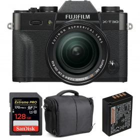 Cámara mirrorless Fujifilm XT30 + XF 18-55mm f/2.8-4 R LM OIS Negro + SanDisk 128GB UHS-I SDXC 170 MB/s + NP-W126S + Bolsa-1